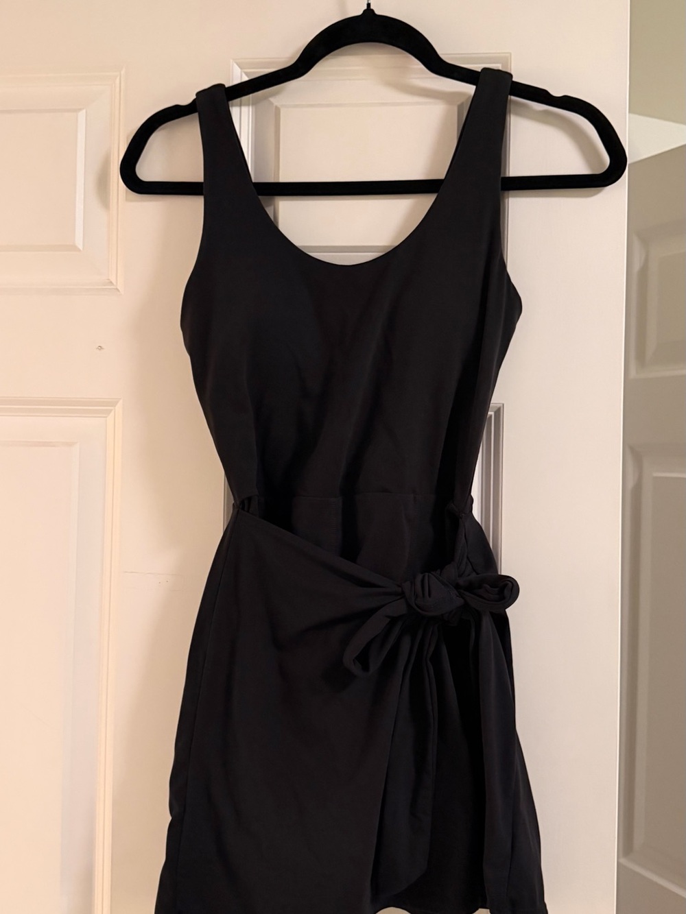 JoyLab Black Sleeveless Mini Athletic Dress with Side Knot
